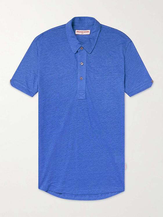 Blue short sleeve polo shirt from Orlebar Brown