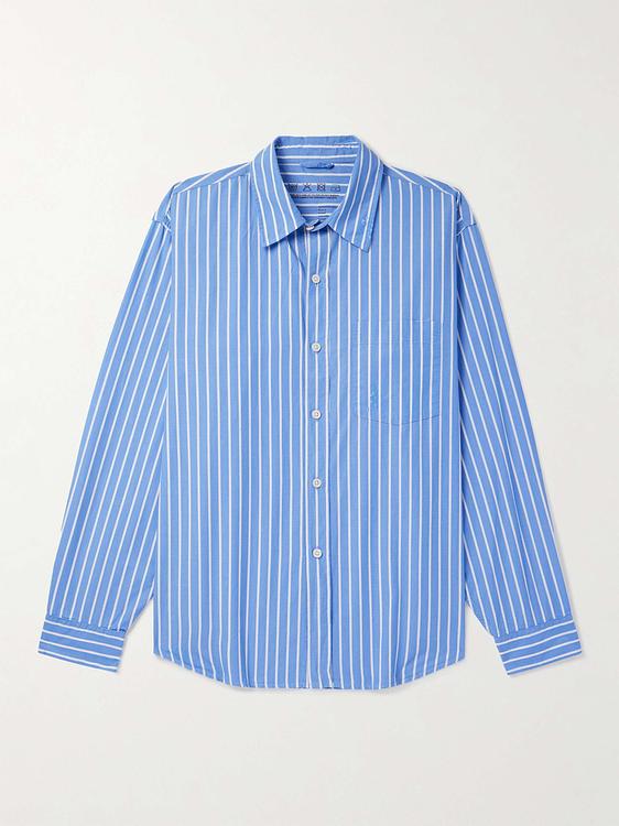 Striped blue casual shirt from Mfpen