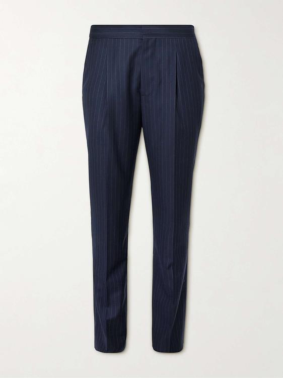 Striped black suit trousers from Brunello Cucinelli