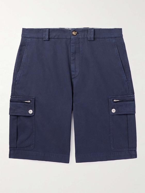 Dark blue cargo shorts from Brunello Cucinelli
