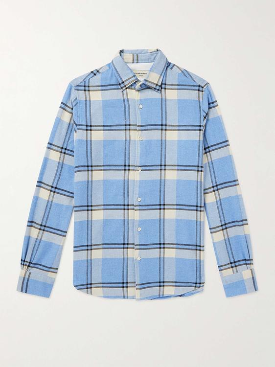 Checkered blue casual shirt from Officine Générale