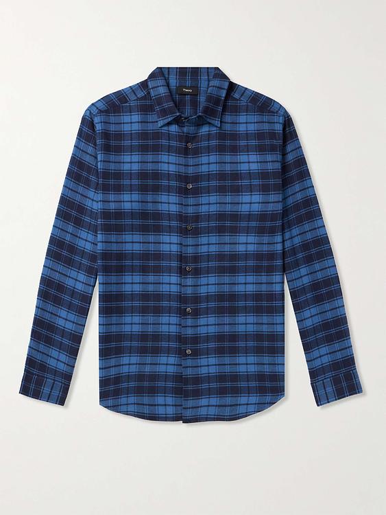 Checkered dark blue casual shirt from Theory