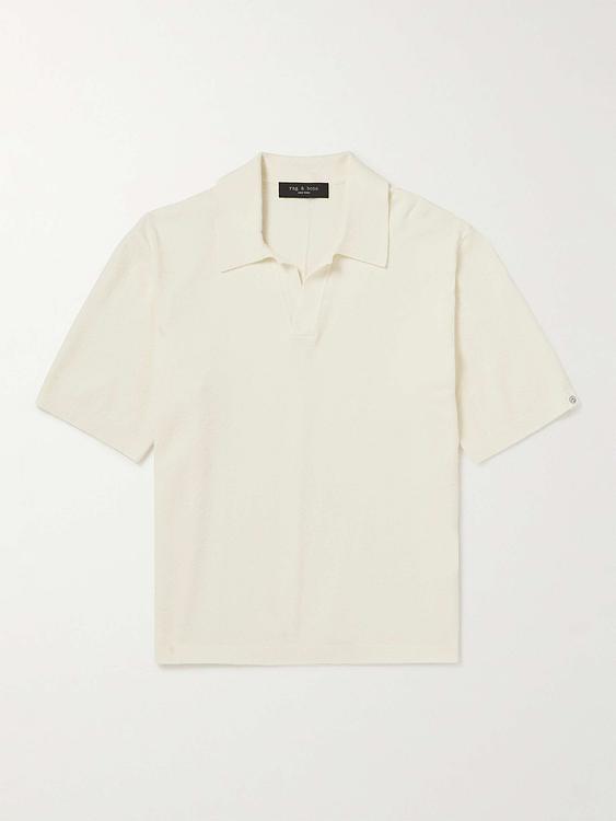 White short sleeve polo shirt from Rag & Bone