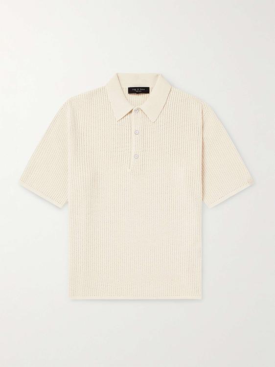 White short sleeve polo shirt from Rag & Bone