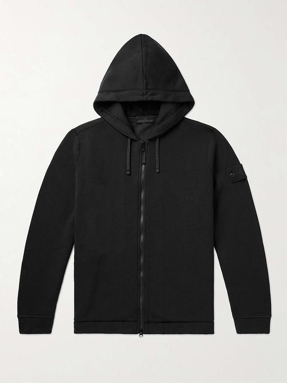 Black hooded sweatshirt from Stone Island