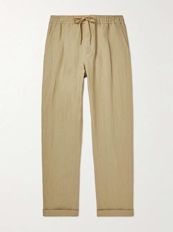 Taupe drawstring trousers from Caruso