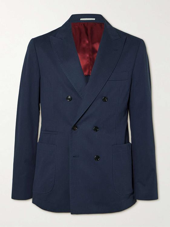 Black double-breasted suit jacket from Brunello Cucinelli