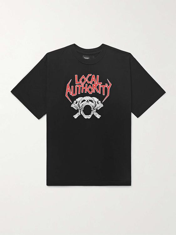 Print black t-shirt from Local Authority La