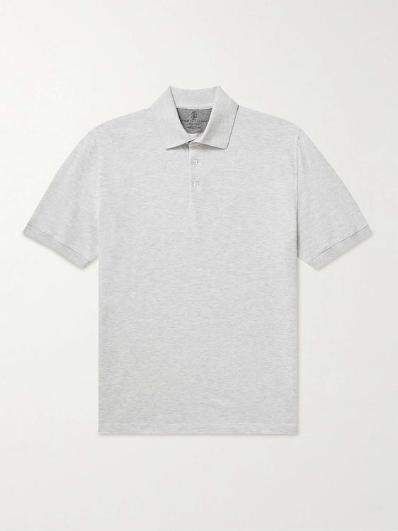 Grey short sleeve polo shirt from Brunello Cucinelli