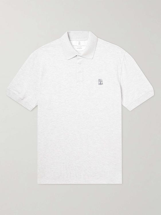 White short sleeve polo shirt from Brunello Cucinelli