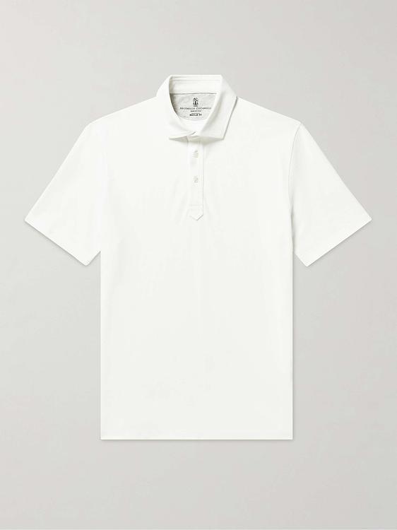 White short sleeve polo shirt from Brunello Cucinelli