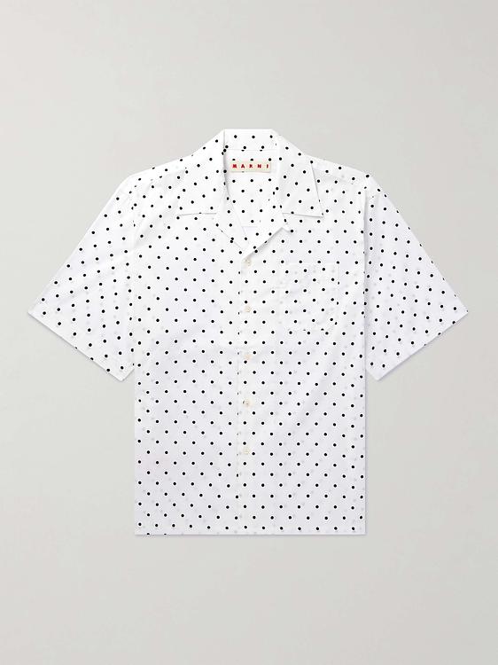 Dotted white short sleeve shirt from Marni