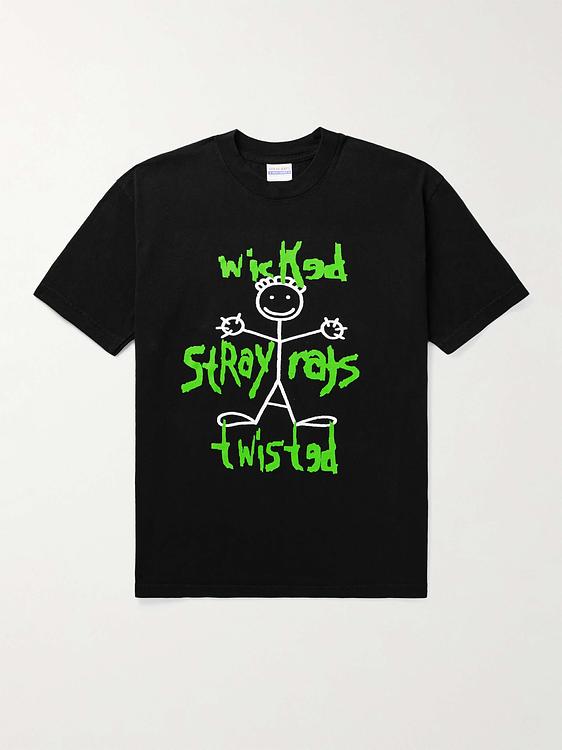 Print black t-shirt from Stray Rats