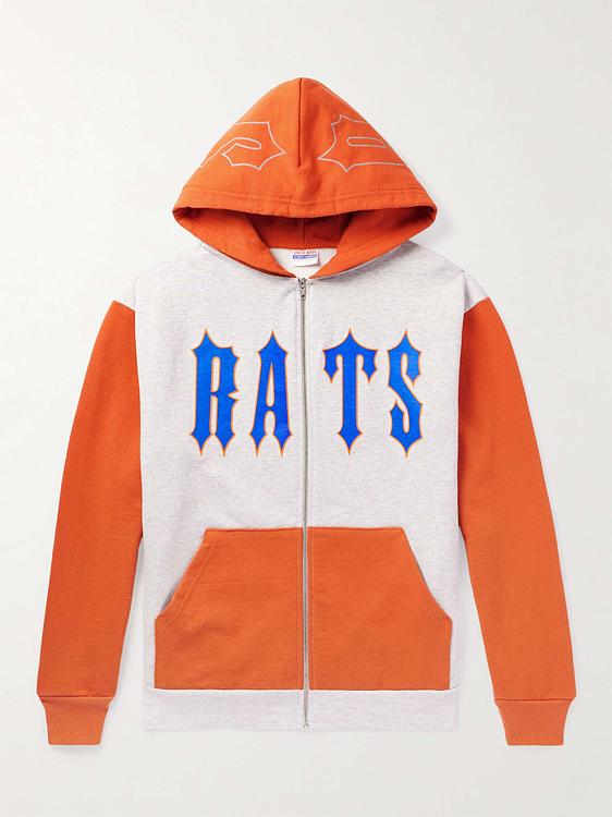 Print brown hooded sweatshirt from Stray Rats
