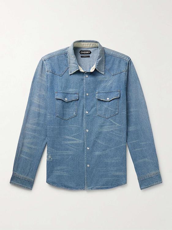 Dark grey denim shirt from Cherry Los Angeles