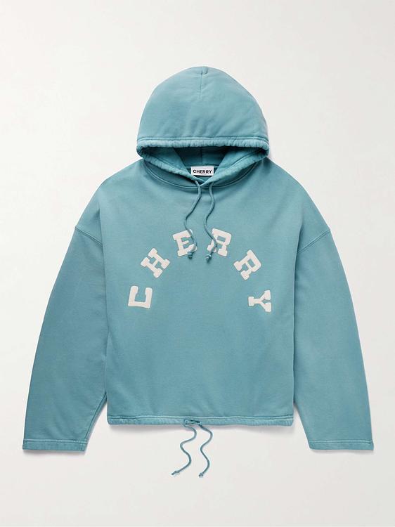 Print blue hooded sweatshirt from Cherry Los Angeles