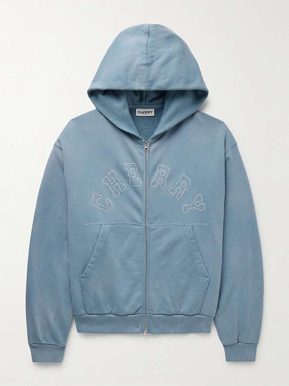 Print blue hooded sweatshirt from Cherry Los Angeles