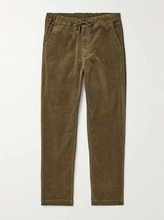 Dark green corduroy trousers from orSlow