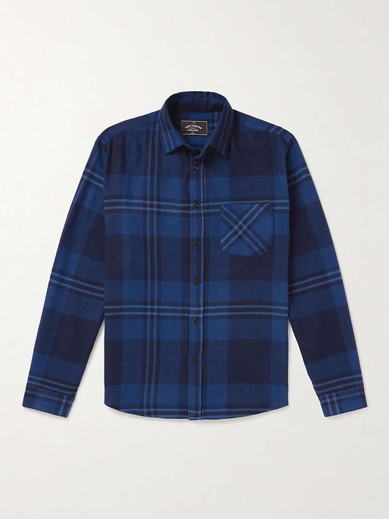 Checkered dark blue casual shirt from Portuguese Flannel