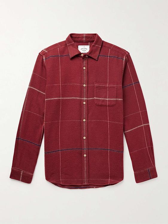 Checkered dark red casual shirt from Portuguese Flannel