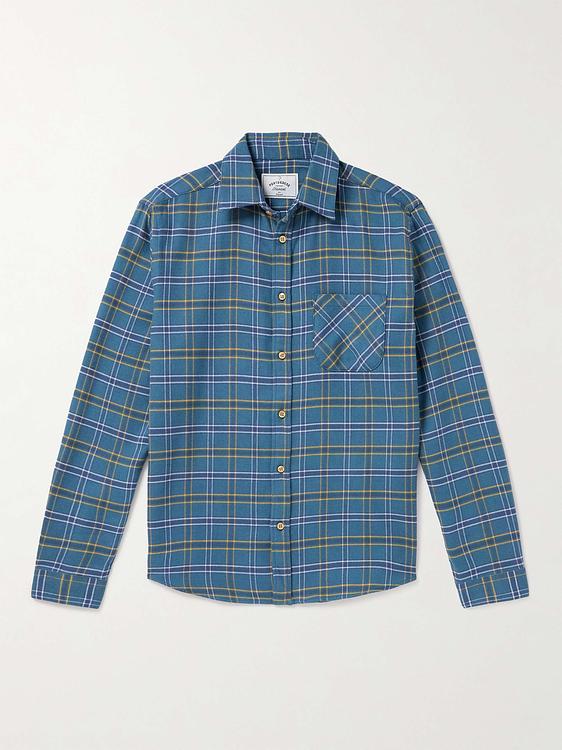 Checkered dark blue casual shirt from Portuguese Flannel