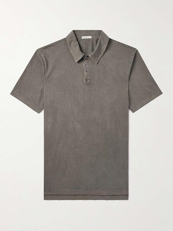 Grey short sleeve polo shirt from James Perse