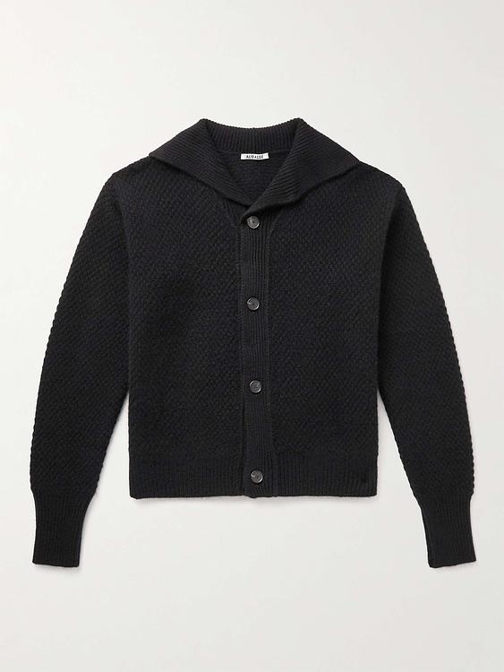 Black cardigan from Auralee