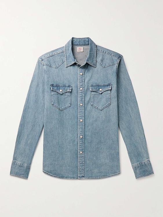 Blue denim shirt from Faherty