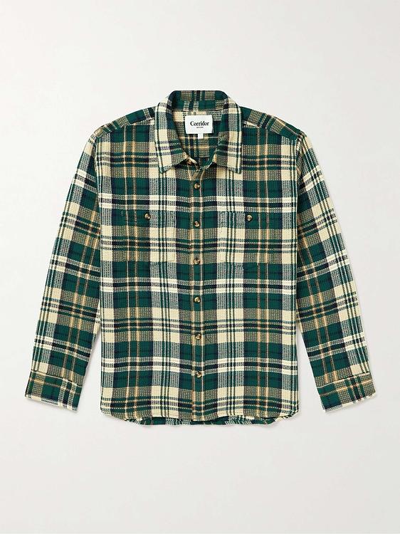 Checkered dark green casual shirt from Corridor