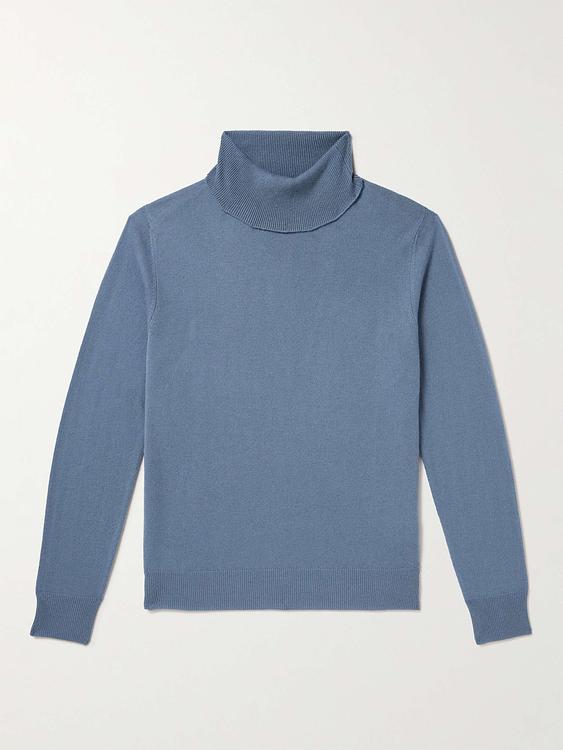 Blue turtleneck from Allude