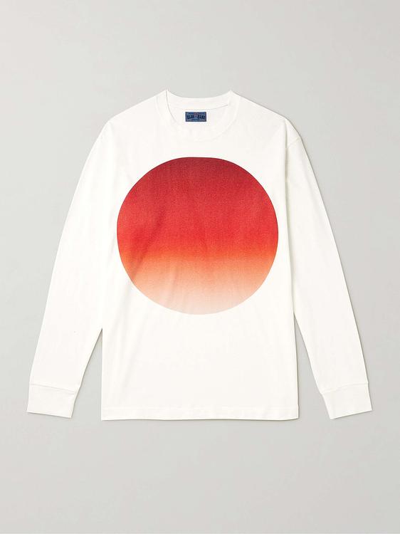Print red long sleeve t-shirt from Blue Blue Japan