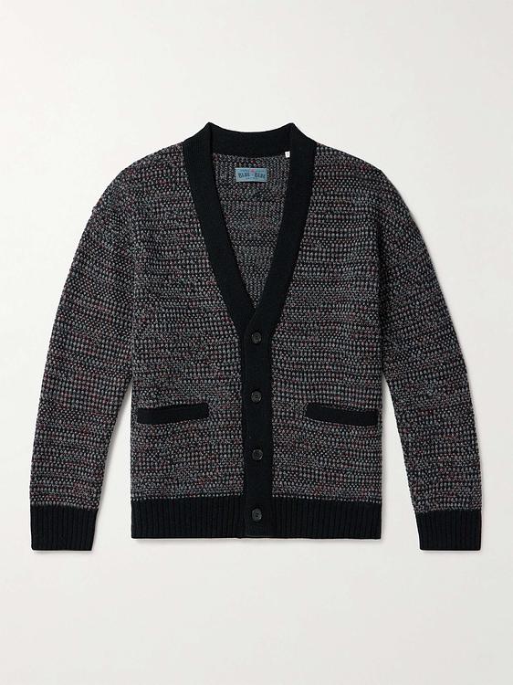 Black cardigan from Blue Blue Japan