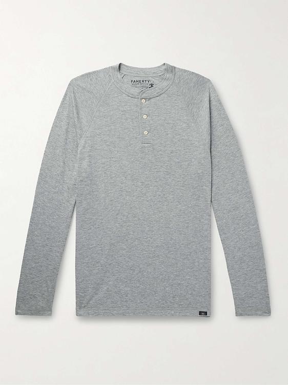 Grey henley shirt from Faherty