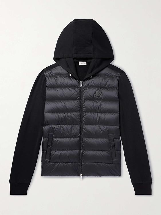 Black hybrid jacket from Moncler