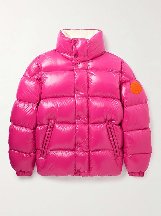 Red down jacket from Moncler