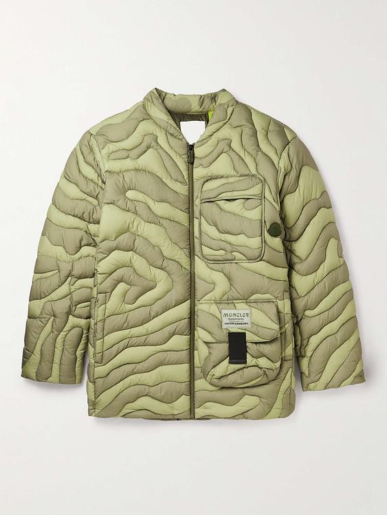 Khaki down jacket from Moncler Genius