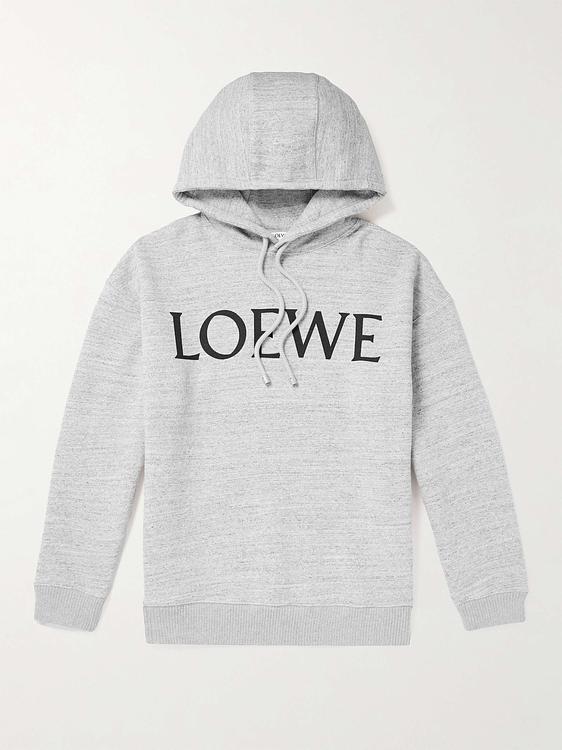 Print grey hooded sweatshirt from Loewe
