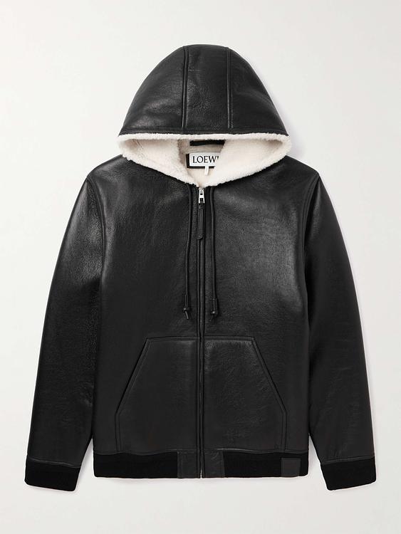 Black leather jacket from Loewe