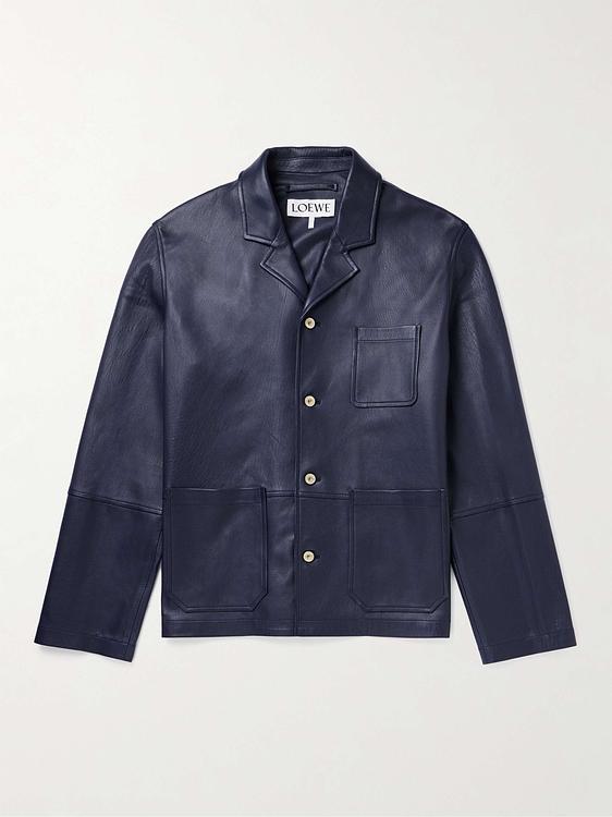 Dark grey leather jacket from Loewe