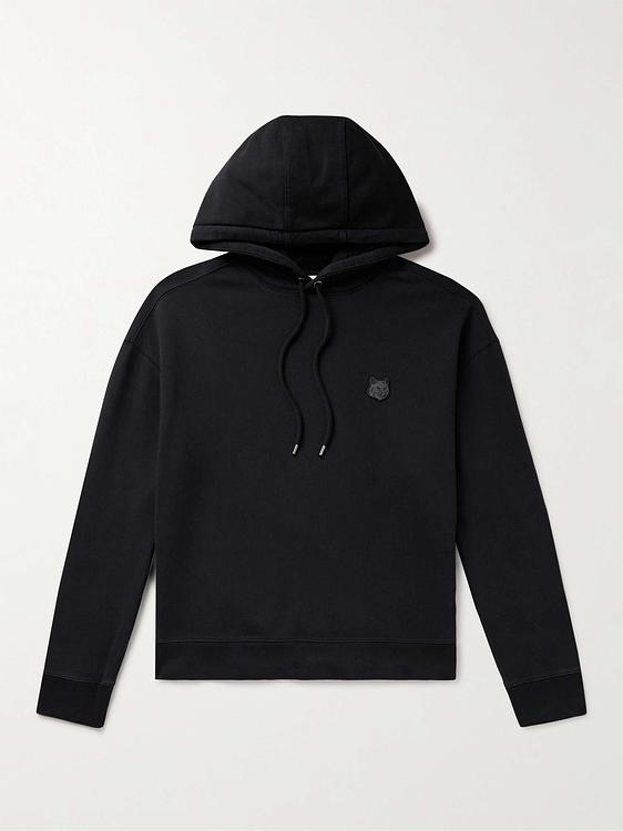 Black hooded sweatshirt from Maison Kitsuné