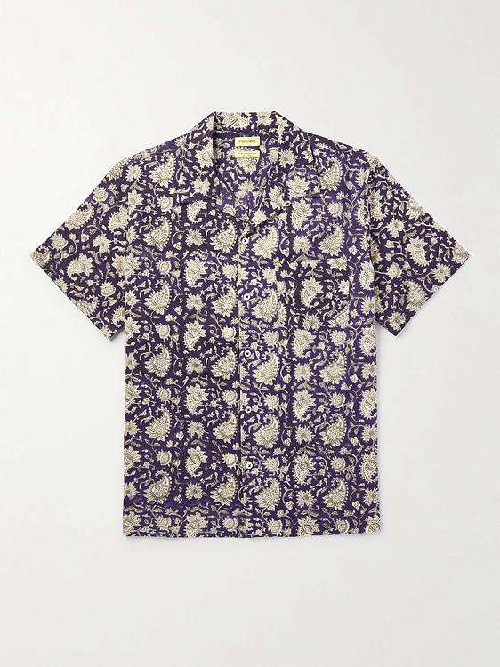 Purple short sleeve shirt from De Bonne Facture