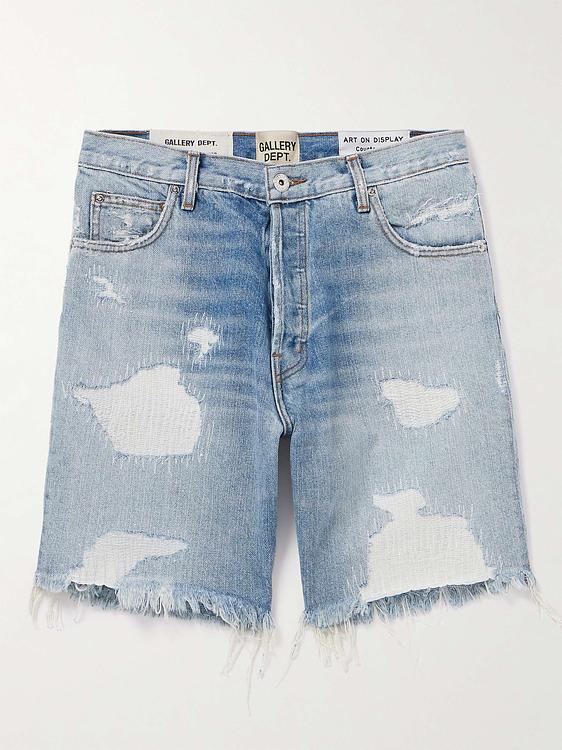 Light blue denim shorts from Gallery Dept.