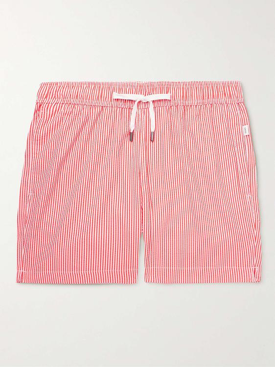 Striped light pink swim shorts from Onia