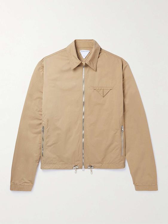 Taupe bomber jacket from Bottega Veneta