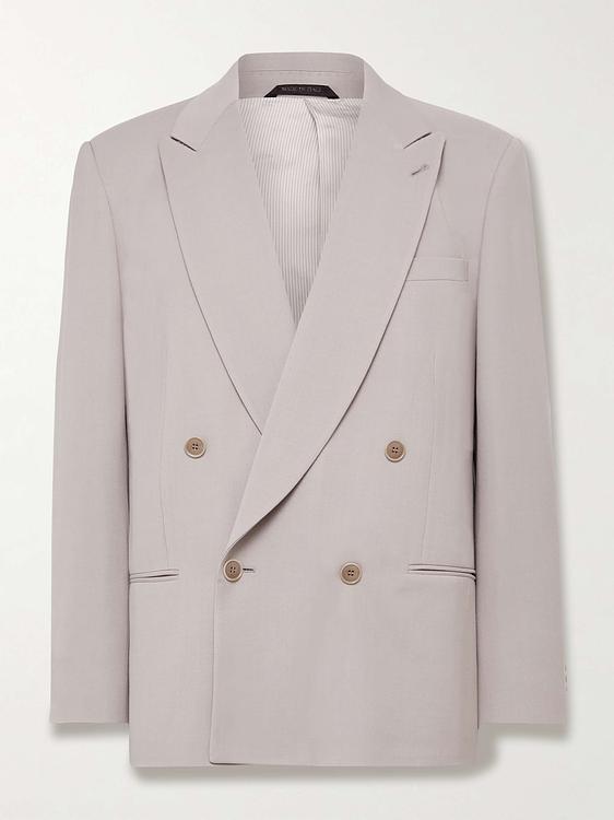 Beige double-breasted suit jacket from Giorgio Armani