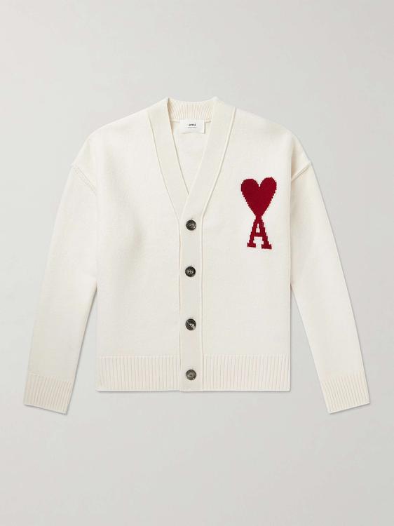 White cardigan from Ami Paris
