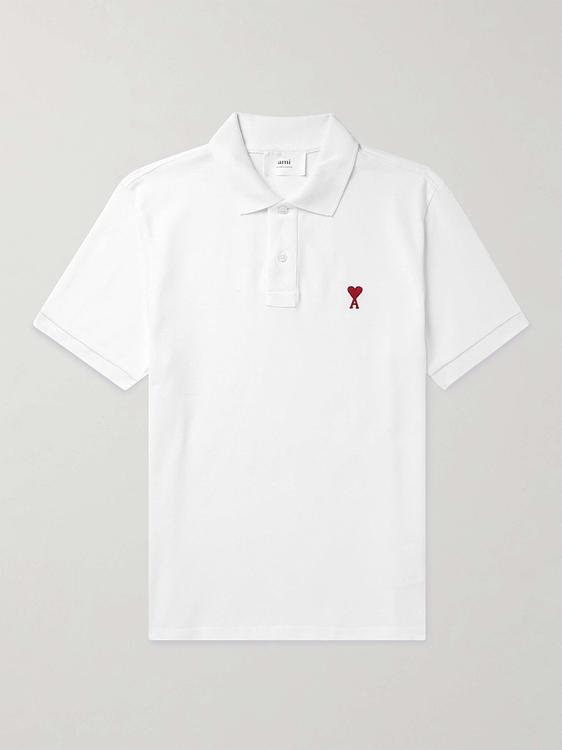 White short sleeve polo shirt from Ami Paris