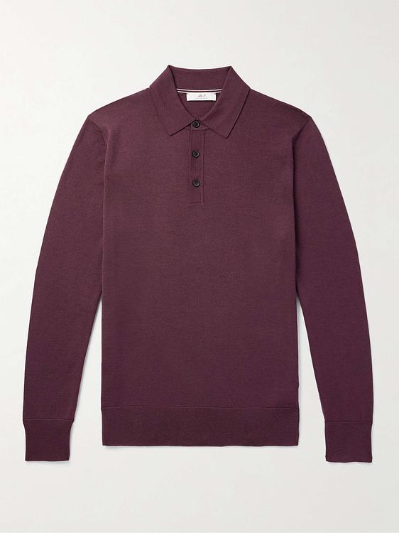 Purple long sleeve polo shirt from Mr P.
