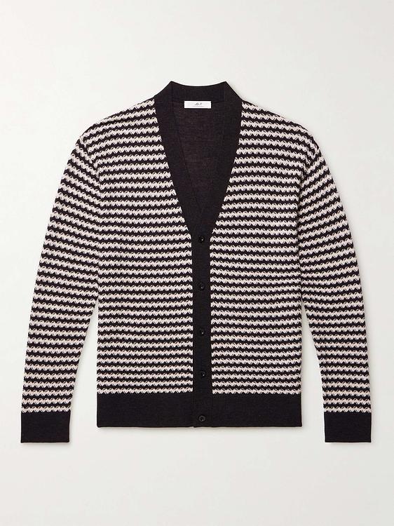 Striped black cardigan from Mr P.
