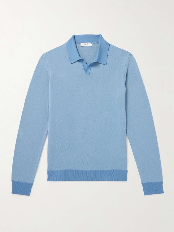 Light blue long sleeve polo shirt from Mr P.